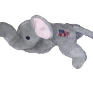 VTG Y2K TY Righty Republican Elephant Beanie Buddy Stuffed Bean Plush Toy